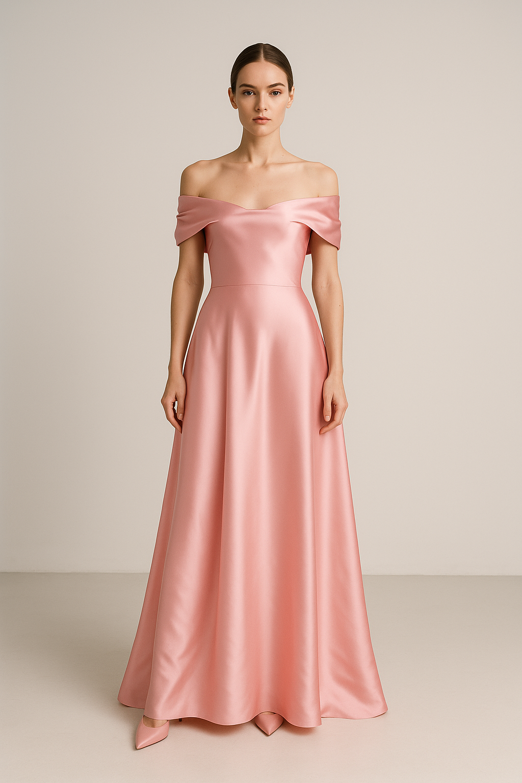 Pétale de Rose — Off-Shoulder Silk Dress