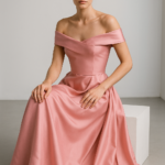 Pétale de Rose — Off-Shoulder Silk Dress view 7