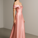 Pétale de Rose — Off-Shoulder Silk Dress view 3