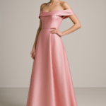 Pétale de Rose — Off-Shoulder Silk Dress view 5