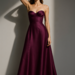 Prune Opulente Bustier Dress in Plum Silk view 8