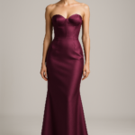 Prune Opulente Bustier Dress in Plum Silk view 1
