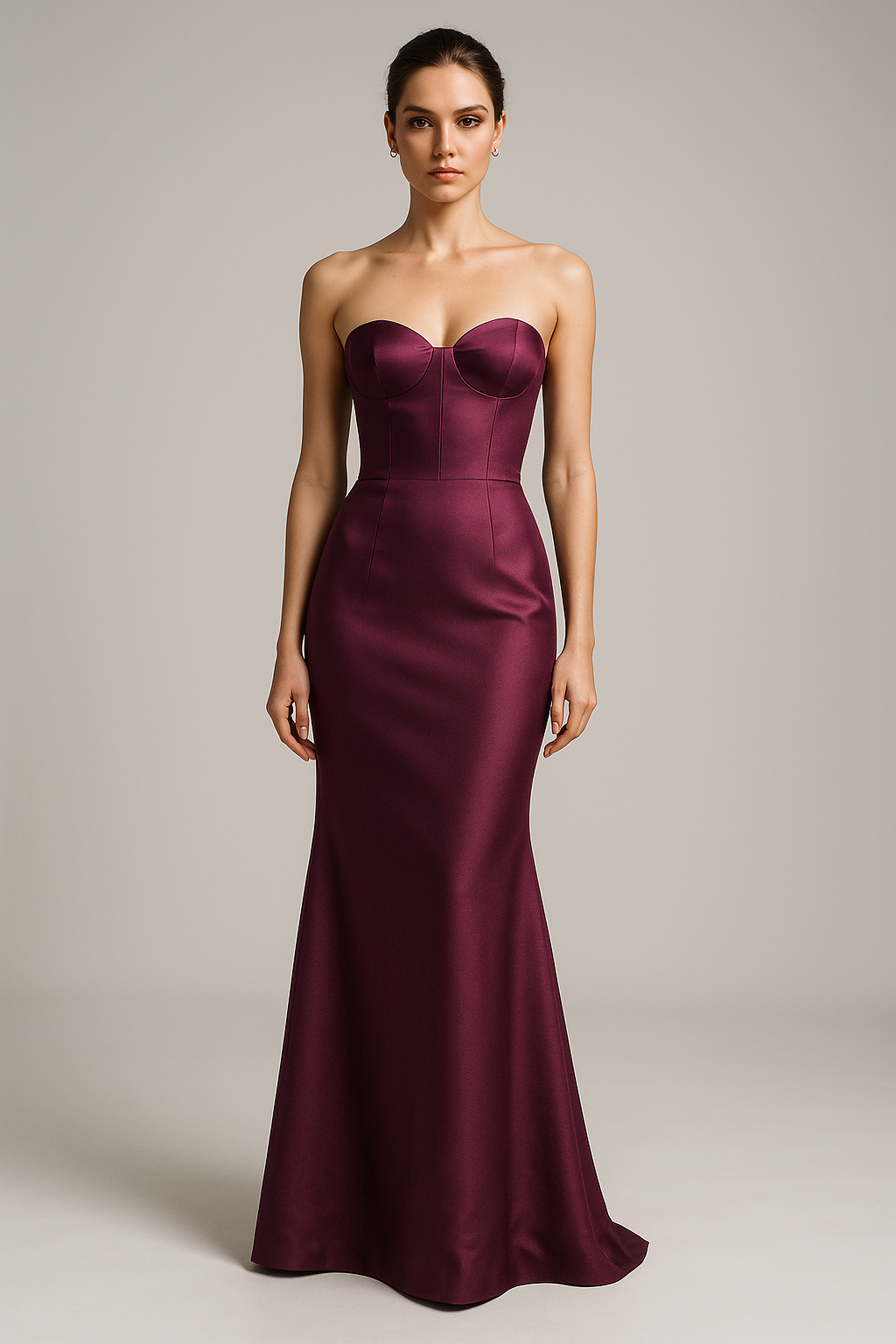 Prune Opulente Bustier Dress in Plum Silk
