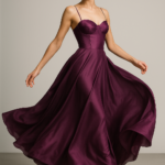 Prune Opulente Bustier Dress in Plum Silk view 9