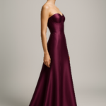 Prune Opulente Bustier Dress in Plum Silk view 3