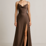 Sable Doré — High-Slit Silk Gown view 1