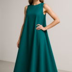 Turquoise Rêve — Teal Trapeze Dress view 5